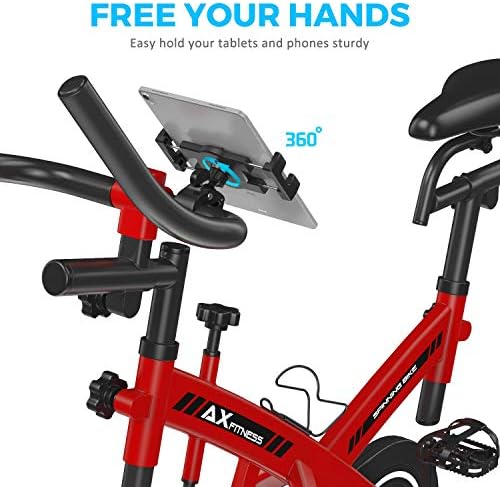 KDD Universal Spin Bike Tablet Holder Mount – Transform Your Workouts with Secure 360° Device Integration for i Pad Pro 12.9, Galaxy Tabs & i Phone (4.7-13”) – Effortless Installation for Stationary Bikes and Treadmills – Maximize Engagement with Optimal Viewing Angles and Sturdy Design for All Fitness Enthusiasts