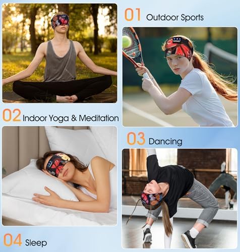 TOPOINT Premium Bluetooth Sports Headband Earphones – Unmatched Comfort for Yoga, Jogging & Sleep – Rapid USB-C Charging with Superior Sound Performance – Perfect Gift for Active Lifestyles and Relaxation Enthusiasts