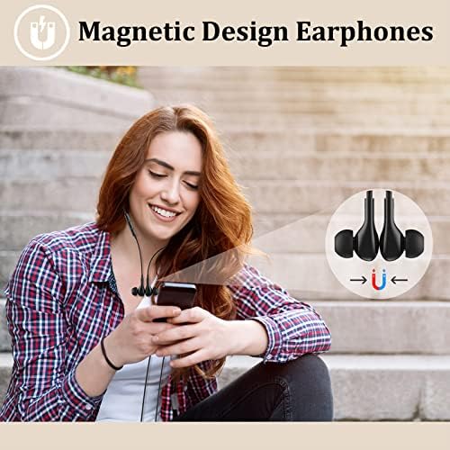 Guguearth Lightning Earbuds: Premium MFi Certified In-Ear Headphones for i Phone with Magnetic Design and Built-in Mic – Superior Sound Quality for i Phone 14, 13, 12, 11 Pro Max, XR, 8, 7 (Black) – Experience Tangle-Free Convenience and Ergonomic Comfort