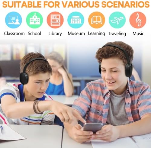 Bulk Headphones for Kids 12 Pack – Premium Wired Earphones with Superior HD Sound Quality for Classroom Learning and Play, Mixed Colors for Inclusive Use, Compatible with 3.5 mm Devices – Essential Audio Gear for Educational Environments