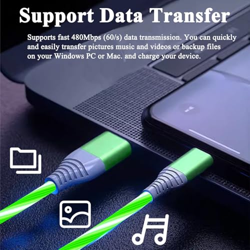 Illuminate Your Charging Experience with the 6.6 FT Light Up USB Type C Charger Cable – 3 A Fast Charge LED Cord for i Phone 16/15 Series & Samsung Galaxy S20/S10/S9/S8, LG V40/V30 – Stylish, Durable, and Enhanced Compatibility for Modern Devices