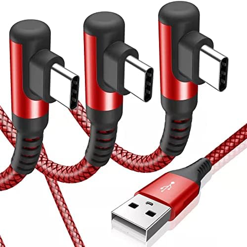 sweguard 10 FT Right Angle USB Type C Charger Cable – Durable Nylon Braided 2-Pack for i Phone 15/16 Pro Max & Samsung Galaxy Models – Enhanced Fast Charging & Tangle-Resistant Design for Ultimate Convenience and Performance