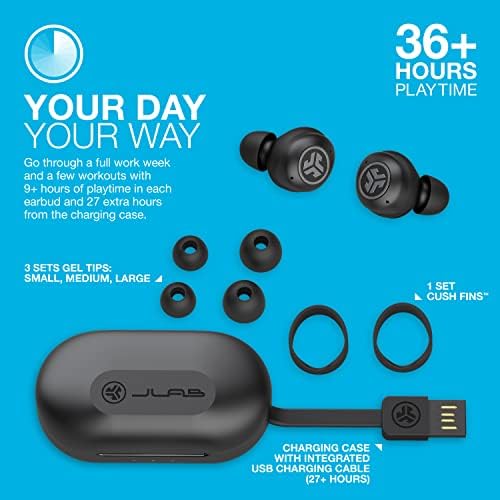 Elevate Your Audio Experience with JLab JBuds Air Pro True Wireless Earbuds – Designed for Active Lifestyles with Bluetooth Multipoint Connectivity, IP55 Sweat & Dust Resistance, Customizable 3 EQ Settings, Auto Play/Pause Feature, and Dual Connect Capability for Unmatched Versatility in Every Environment