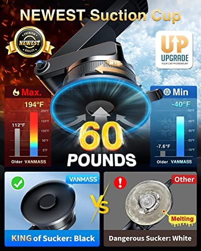 VANMASS Ace Car Phone Holder Mount – Upgraded Military Steel Hook & Super Suction Cup for Ultimate Hands-Free Navigation – Compatible with i Phone 14, 13, 12 Pro Max & Samsung – Versatile Dashboard, Windshield & Air Vent Stand for Enhanced Driving Safety