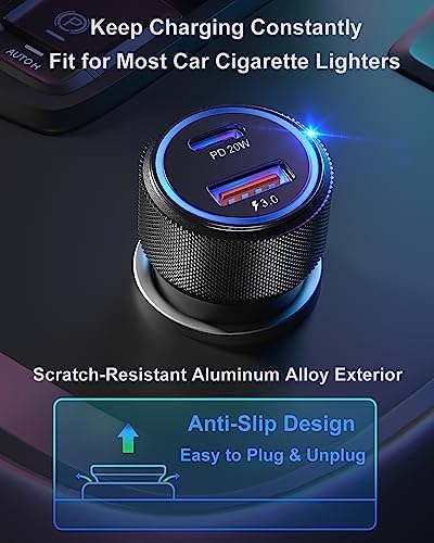 OKRAY Triple Pack 36 W Dual USB C Car Charger – Fast PD3.0 & QC3.0 Charging Adapter with 12 V Compatibility for i Phone 16-12 Pro Max, Samsung Galaxy S25-S24, Pixel 9-8 – Compact & Reliable Power on the Go