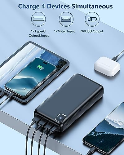 High-Capacity 50,000 m Ah Portable Charger Power Bank – PD 30 W & QC 4.0 Fast Charging External Battery Pack with 4 USB Outputs & Dual Inputs – Universal Compatibility for i Phone 15/14/13 Pro, Samsung & More – Reliable On-the-Go Charging Solution