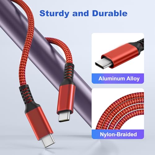 Basesailor 10 ft USB C to USB C Power Delivery Charging Cable – 100 W Fast Charger for i Phone 16/15 Pro Max, Mac Book, i Pad Air 4/5, Mini 6, and Samsung Galaxy S22/S23/S24/S25 – Durable 2 Pack for Enhanced Speed and Efficiency