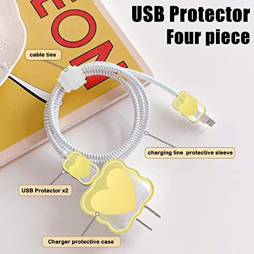Charming Kawaii Waves DIY Cable Protector for i Phone Chargers – 3 D Love Heart Design, Durable Data Cable Saver for i Phone 11, 12, 13, 14, Pro Max, XS, XR, X, 7, 8 Plus – Lightweight & Easy to Install for Enhanced Charging Experience – Perfect i Phone Charger Accessory to Prevent Fraying and Damage