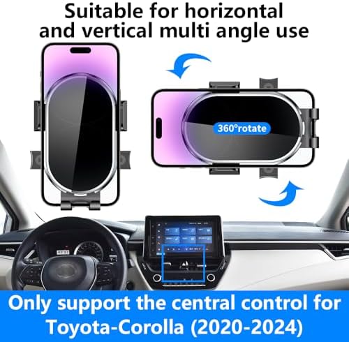 Toyota Corolla & Corolla Cross Phone Holder (2020-2025) – Premium Dashboard Mount for Enhanced Navigation & Safety, 360° Rotation, Sleek Design, Easy Tool-Free Installation, Durable Mobile Cradle for Ultimate Driving Convenience