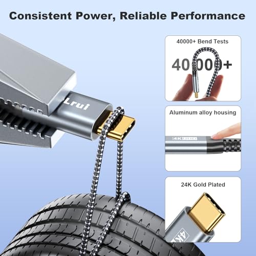 High-Speed USB C Cable 3-Pack: 20 Gbps Data Transfer, 4 K@60 Hz UHD Display & 100 W Fast Charging – Versatile Lengths (1 FT, 3 FT, 6 FT) for Ultimate Compatibility with Dell, Samsung T7, Sandisk & More