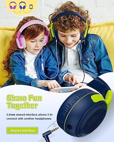 Vibrant Purple/Red ELECDER S8 Wired Kids Headphones with Adjustable Volume Control – Safe Sound Technology (85/94 d B) for Hearing Protection – Comfortable Fit for Growing Children – Perfect for School, Travel, and Play – Built-in Microphone for Effortless Communication – Compatible with Tablets and Smartphones – Durable Design for Everyday Adventures