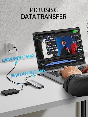 Unlock Seamless Multitasking with the Lemorele 8-in-1 USB C Hub Adapter – Featuring 4 K HDMI Output, 100 W Fast Charging, and USB 3.0 High-Speed Transfers for Ultimate Device Connectivity – Compact & Stylish Design Perfect for Mac Book Pro, XPS, Chromebook, and More