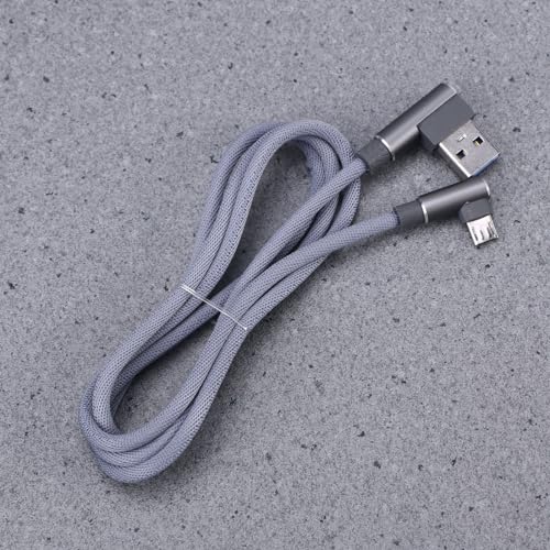 90-Degree USB Micro Cable – 1 m Nylon Braided Right Angle Charger for Universal Phones – Fast 2.4 A Data Transmission – Durable & Tangle-Free Connectivity Solution for Enhanced Performance