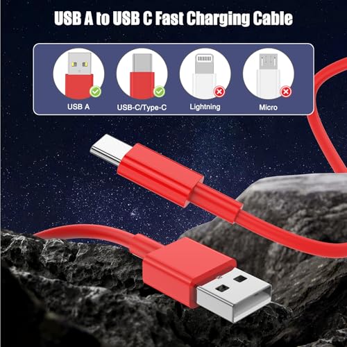 6 FT USB A to USB C Carplay Charging Cable – 3-Pack for i Phone 15/16, i Pad Pro/Air/Mini, Samsung Galaxy S25/S24/S23, and Mac Book – Fast Charging & High-Speed Data Transfer for Enhanced Compatibility on the Go