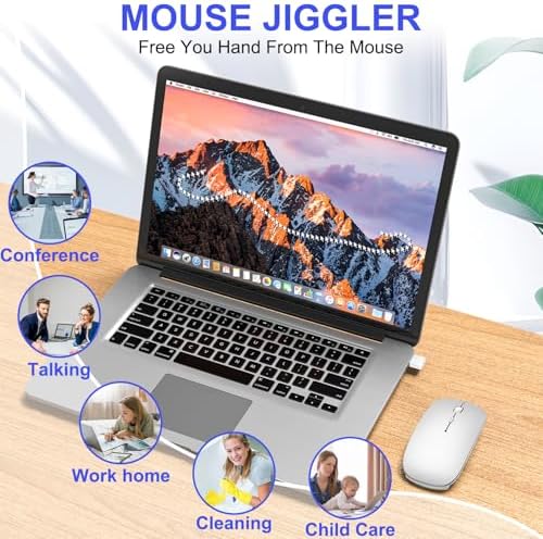 Sleek Silver Bluetooth Wireless Mouse for Mac Book Air & Pro – Ergonomic, Rechargeable, and Silent Tri-Mode Connectivity (2.4 G USB-C/USB-A, Bluetooth 5.2/3.0) for Ultimate Productivity on the Go