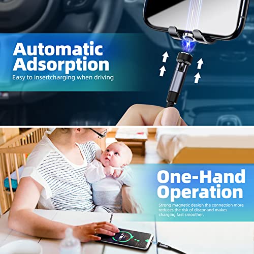 Revolutionize Your Charging Experience with the 540 Rotation Magnetic Charging Cable – 3 A Fast Charge 3-in-1 USB Cable (10 FT, 3-Pack) for i Phone, Micro USB & Type C Devices – Unmatched Flexibility and Durability for On-the-Go Power Solutions