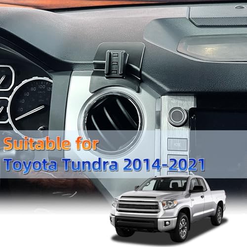 Upgrade Your Toyota Tundra or Sequoia Driving Experience with the 360° Rotating Mag Safe Phone Holder – Premium Dashboard Mount Designed for 2020-2025 Models, Ensures Safety, Accessibility, and Sleek Aesthetics Without Air Vent Obstruction