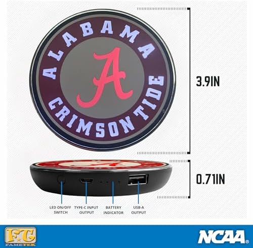 LSU Illuminated Logo Wireless Charger & Portable Power Bank – Dual Charging Pad for Wired and Wireless Devices, Fast Charging Technology, Ideal NCAA Gifts for Graduates and Fans, Ultimate Charging Solution with Enhanced Compatibility