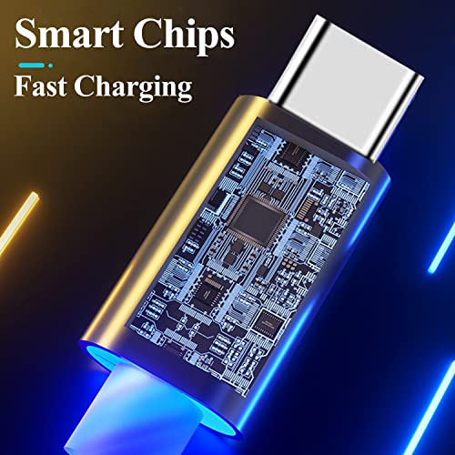 Illuminate Your Charging: 2-Pack LED USB A to C Charger Cable – Vibrant Light-Up Type C Cord for i Phone 15, Samsung Galaxy S21/S20/S10/S9/S8, Note 20, LG V30/V20/G6 – 78-Inch Durable Fast Charging Solution in Purple & Green
