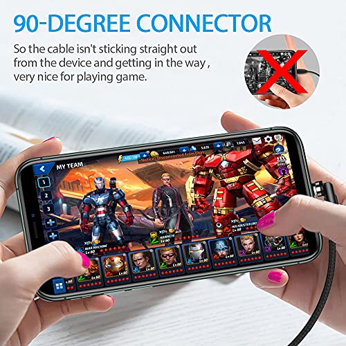 Terasako 5-Pack Magnetic Charging Cables – 540° Rotating Magnetic Connectors with LED Indicator – Versatile 90° Angle Design for Reduced Strain – Durable Nylon-Braided Cords in Black – Perfect for Smartphones, Tablets, and More – Enhanced Charging Speed & Compatibility