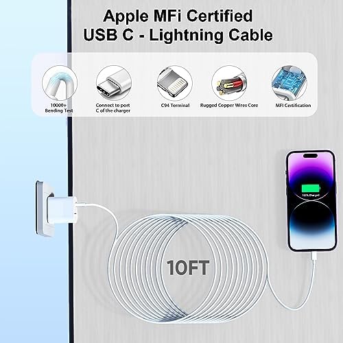 Swift Charge 20 W USB-C Charger for i Phone 15 & i Pad – 6 FT Cable Included – Rapid Power Solution for i Phone 16 Pro Max, i Pad Pro, Mini & Air – Lightweight, Durable, and Versatile Charging Block for All Your Devices – Say Goodbye to Long Wait Times with Enhanced Compatibility and Safety Features