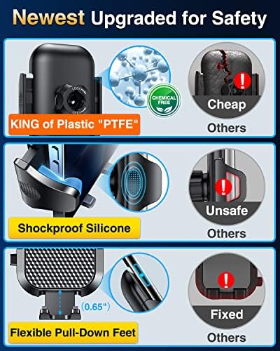 VANMASS Pro Universal Car Phone Mount with 2025 Super Suction Cup – Ultimate Cell Phone Holder for Safe Driving, Compatible with i Phone 16 Pro Max, 15, 14, 13 & Samsung Android Devices – Easy Installation, 360-Degree Rotation, and Enhanced Stability for Windshield, Dashboard, and Vent Use