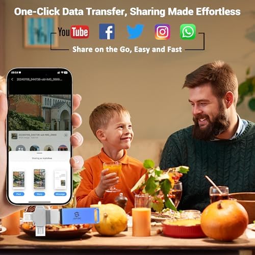 Ultimate 512 GB Photo Storage Stick – Effortless Auto Backup Flash Drive for i Phone & i Pad – High-Speed External Storage Solution for All Devices – Safeguard Your Memories with Compact Design and Enhanced Compatibility