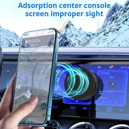 Revolutionary 360-Degree Electric Vacuum Magnetic Phone Mount for Cars – Ultimate Hands-Free Navigation & Secure Grip for All Smartphones Including i Phone 15/14/13/12 – Premium Double-Sided Suction Technology for Glass & Smooth Surfaces – Quick-Release, Compact Design for Effortless Use