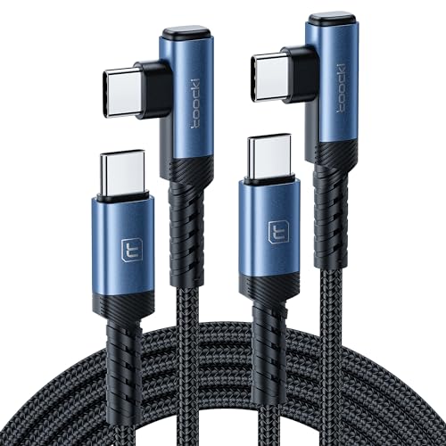 10 ft USB C to USB C Charger Cable (2-Pack) – 60 W Fast Charging Type C Cord with Right Angle Connector for i Phone 16, 15 Pro Max/Plus, Mac Book Air, Samsung S23 Ultra/S22, Note 20 – Superior Durability & Enhanced Ergonomics for Optimal Device Performance