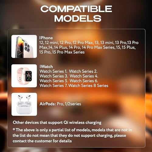 Ultimate 4-in-1 Magnetic Wireless Charging Station for Apple Devices – 15 W Fast Charger for i Phone 15/14/13/12, Apple Watch & Air Pods – Adjustable Viewing Angle, Stylish Design, Perfect Gift for Tech Enthusiasts – Enhanced Compatibility & Speed