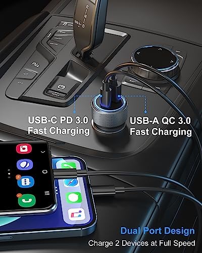 OKRAY Triple Pack 36 W Dual USB C Car Charger – Fast PD3.0 & QC3.0 Charging Adapter with 12 V Compatibility for i Phone 16-12 Pro Max, Samsung Galaxy S25-S24, Pixel 9-8 – Compact & Reliable Power on the Go