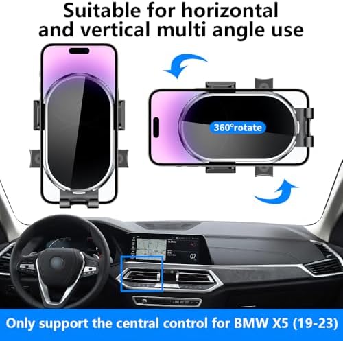 Premium Car Phone Holder for BMW X5 (2014-2018) & X6 (2015-2019) – Custom-Fit Dashboard Mount for Secure Smartphone Access – Enhanced Navigation Experience & Sleek Interior Upgrade – Tool-Free Installation & Adjustable Viewing Angles – Perfect for Driving Safety & Convenience