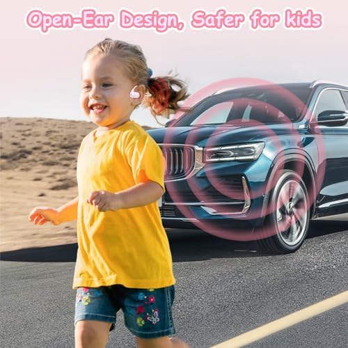 Golvery Kids Open Ear Bluetooth 5.3 Headphones – Ultra-Lightweight Wireless Earbuds with Built-in Microphone – 10-Hour Playtime for Safe Listening – Perfect for Learning, Play, and Enhanced Awareness – Ideal for Tablets, Phones, and Kindles