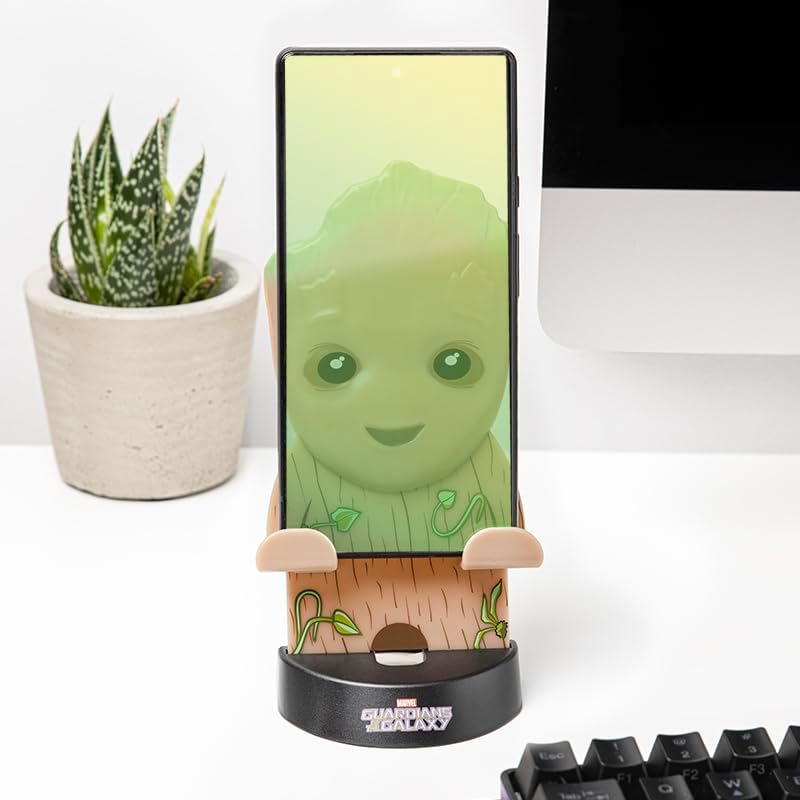 Guardians of The Galaxy Offical Licensed Desk Accessory by Paladone, Groot Phone Holder, Compatible with any Cell Phohe or Mobile Device, Marvel Gift – Enhanced Compatibility and Speed