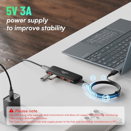 Revolutionize Your Connectivity with the Qeefun 4-Port USB 3.0 Hub – High-Speed 5 Gbps Data Transfer, Individual LED Power Switches, and 2 ft Extension Cable for Ultimate Flexibility – Perfect USB Splitter for Laptops, PCs, i Macs, and More! Enhance Your Workspace Efficiency and Control Multiple Devices Effortlessly!