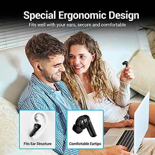 Revolutionary Bluetooth Noise Cancelling Earbuds with 80 Hours Playtime and IPX7 Waterproof – Ergonomic Fit for Ultimate Comfort and Superior Hi-Fi Sound for Android & i OS, Perfect for Active Lifestyles and Daily Use