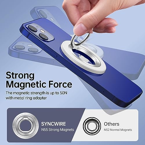 Syncwire Magnetic Phone Ring Holder – Titanium Alloy Kickstand for i Phone 12-16 Pro Max & Compatible Android Devices – Ergonomic Design, Enhanced Mag Safe Stability, Lightweight Grip for Ultimate Hands-Free Convenience