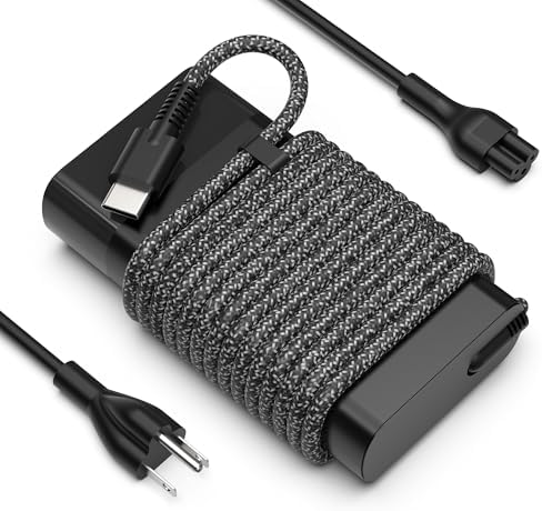 Versatile 65 W USB-C Laptop Charger for HP – Premium Dual Voltage AC Adapter for Spectre, Elitebook, Envy, and Chromebook Models – Ideal for Home, Office, and Travel with Rapid Charge Technology – Enhanced Compatibility and Efficiency for All Your HP Devices