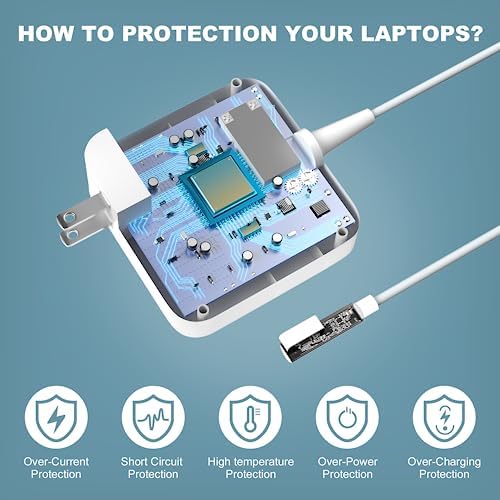 85 W Enhanced Compatibility Power Adapter for Old Mac Book Pro (13/15/17 inch, Pre-2012) – Lightweight, Foldable Design with 6 ft Cord and 12-Month Guarantee – Fast Charging, CE/Ro HS Certified Safety for Models A1286, A1343, and More