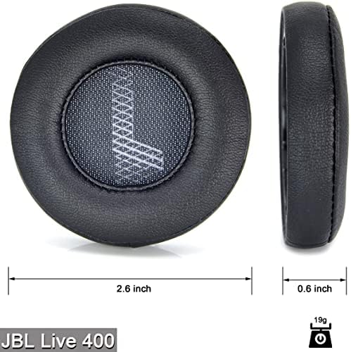 Elevate Your Audio Experience with Defean Replacement Earpads for JBL Live 400 BT – Soft Leather Cushions with High-Density Noise Cancelling Foam for Ultimate Comfort and Sound Isolation – Quick and Easy Installation – Stylish Black Design for On-Ear Wireless Headphones
