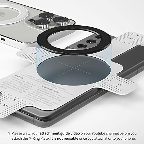 Sinjimoru for MagSafe Sticker, Magnetic Ring for Phone Case, Adaptor for MagSafe Magnet, 1000g Magnet Strength, Wireless Charging, M-Plate Black – Enhanced Compatibility and Speed