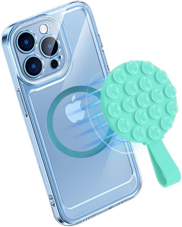 Stylish Pink Silicone Magnetic Suction Cup Phone Mount – Ideal Hands-Free Holder for i Phone Mag Safe Cases, Perfect for Tik Tok, Video Calls, and Shower Use – Unmatched Stability on Any Flat Surface for Everyday Convenience