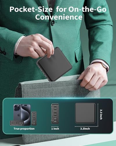 MSTJRY 130 W Ga N Fast Charging Station: Compact 6-Port USB-C Charger for Mac Book, i Phone 16/15/14/13 Pro Max & Galaxy Devices – Efficient Multi-Device Power Hub with Enhanced Speed and Portability