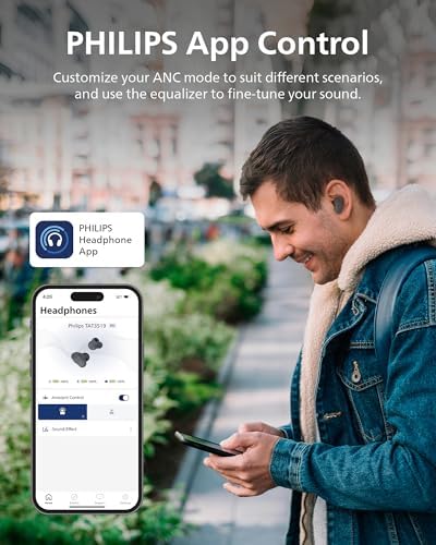 Philips TAT3519 Premium True Wireless Earbuds – Bluetooth 5.3 Noise-Canceling Headphones with Deep Bass, 24-Hour Battery, and Crystal-Clear Call Quality – Ideal for Audiophiles and Active Lifestyles with Fast Charging and IPX4 Water Resistance