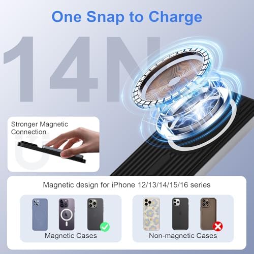 Ultra-Slim 10000 m Ah Magnetic Wireless Portable Charger – Fast 20 W Power Bank for Samsung Galaxy S25/S24/S23/S22/S21 & i Phone 16/15/14/13 – Dual Device Charging with Advanced Safety Features – Ideal for Travel & Daily Use – Compact Design for Maximum Portability and Convenience