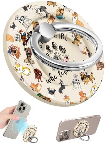 Tycamp Vintage Floral Magnetic Phone Grip – Chic Mag Safe-Compatible Ring Holder for i Phone 16/15/14/13/12 Series – Adorable & Practical Phone Stand for Women and Girls – Superior Grip for Safe Handling & Effortless Selfie Capture