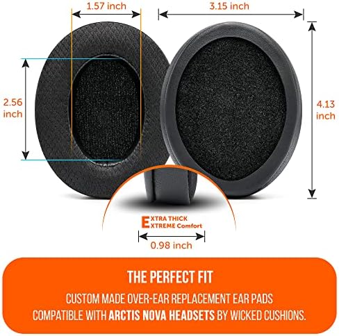 Upgrade Your Arctis Nova Experience with WC Freeze Cooling Gel Earpads – Optimal Comfort and Enhanced Sound Isolation for Pro Wired, Nova 7, 5, 4, 3, 1 Headsets – Designed by Wicked Cushions | Black | Superior Hybrid Fabric Technology for Long Gaming Sessions