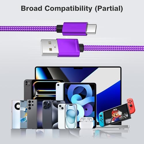 Versatile Elebase USB C Charger Cable Trio – 1.5/3.3/6.6 FT Fast Charging Cords for i Phone 15/16 Max, Samsung Galaxy S8-S24, and Motorola Devices – Durable, Tangle-Free Design for Rapid Data Transfer and Enhanced Compatibility