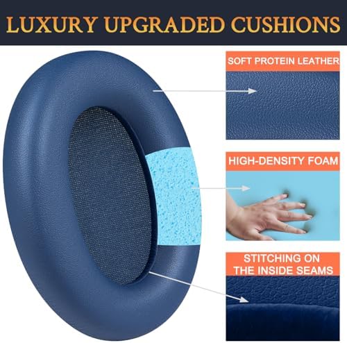 SOULWIT Luxury Replacement Ear Pads for Edifier WH700 NB & WH700 NB Pro – Premium Soft Protein Leather with Advanced Noise Isolation Foam for Ultimate Comfort and Audio Clarity – Effortless Installation and Stylish Black Finish for Enhanced Headphone Experience