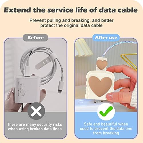 Charming Kawaii Waves DIY Cable Protector for i Phone Chargers – 3 D Love Heart Design, Durable Data Cable Saver for i Phone 11, 12, 13, 14, Pro Max, XS, XR, X, 7, 8 Plus – Lightweight & Easy to Install for Enhanced Charging Experience – Perfect i Phone Charger Accessory to Prevent Fraying and Damage